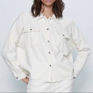 Zara white corduroy jacket